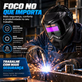 Máscara de solda em uso