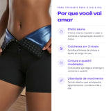 Short Modelador Efeito Sauna Cintura Alta com Colchetes